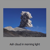 Ash cloud in morning light